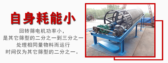 滾筒篩耗能小，使用壽命長，維修方便
