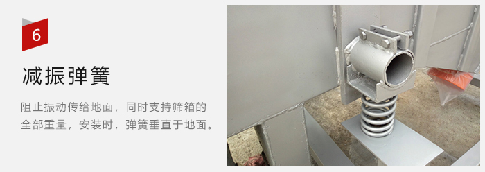 減振彈簧為減少篩箱與支撐裝置之間的摩擦而產生。